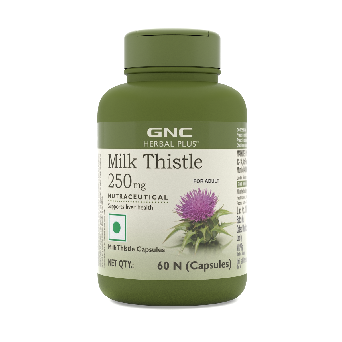 GNC Herbal Plus Milk Thistle -  250mg -Detoxifies Liver Toxins & Supports Liver Health