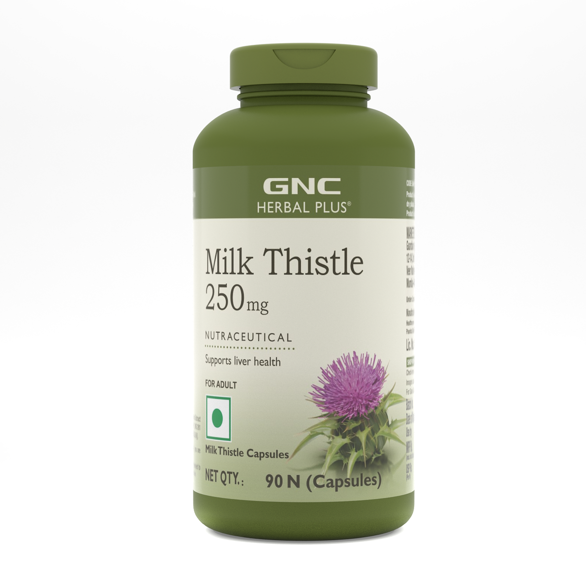 GNC Herbal Plus Milk Thistle -  250mg -Detoxifies Liver Toxins & Supports Liver Health