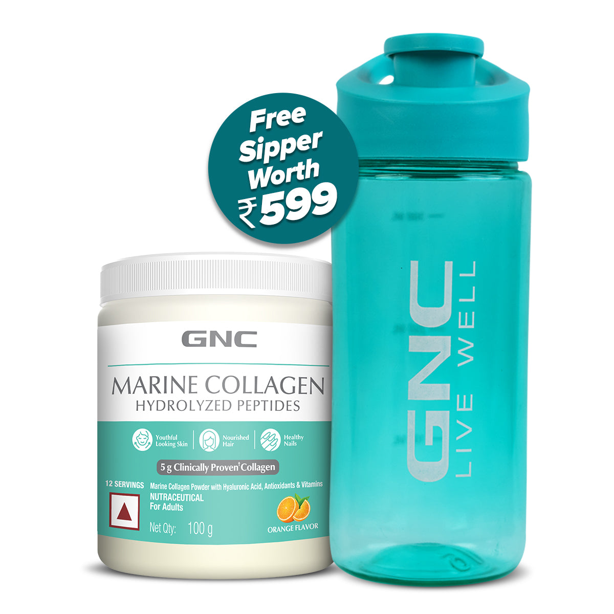 GNC Marine Collagen Hydrolyzed Peptides - Type 1 & 3 Collagen Used To Reduce Fine Lines & Wrinkles For Youthful Skin