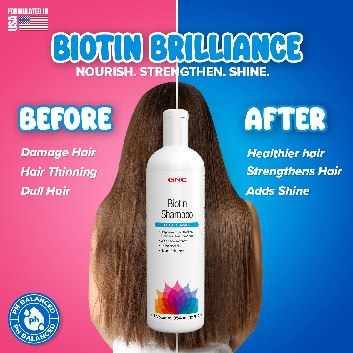 Biotin Shampoo - Reduces Hair Fall, Strengthens Hair Shaft & Adds Shine