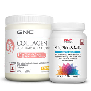 GNC Marine Collagen Powder + Women's Hair, Skin & Nails - Reduces Wrinkles & Fine Lines | Stronger & Thicker Hair