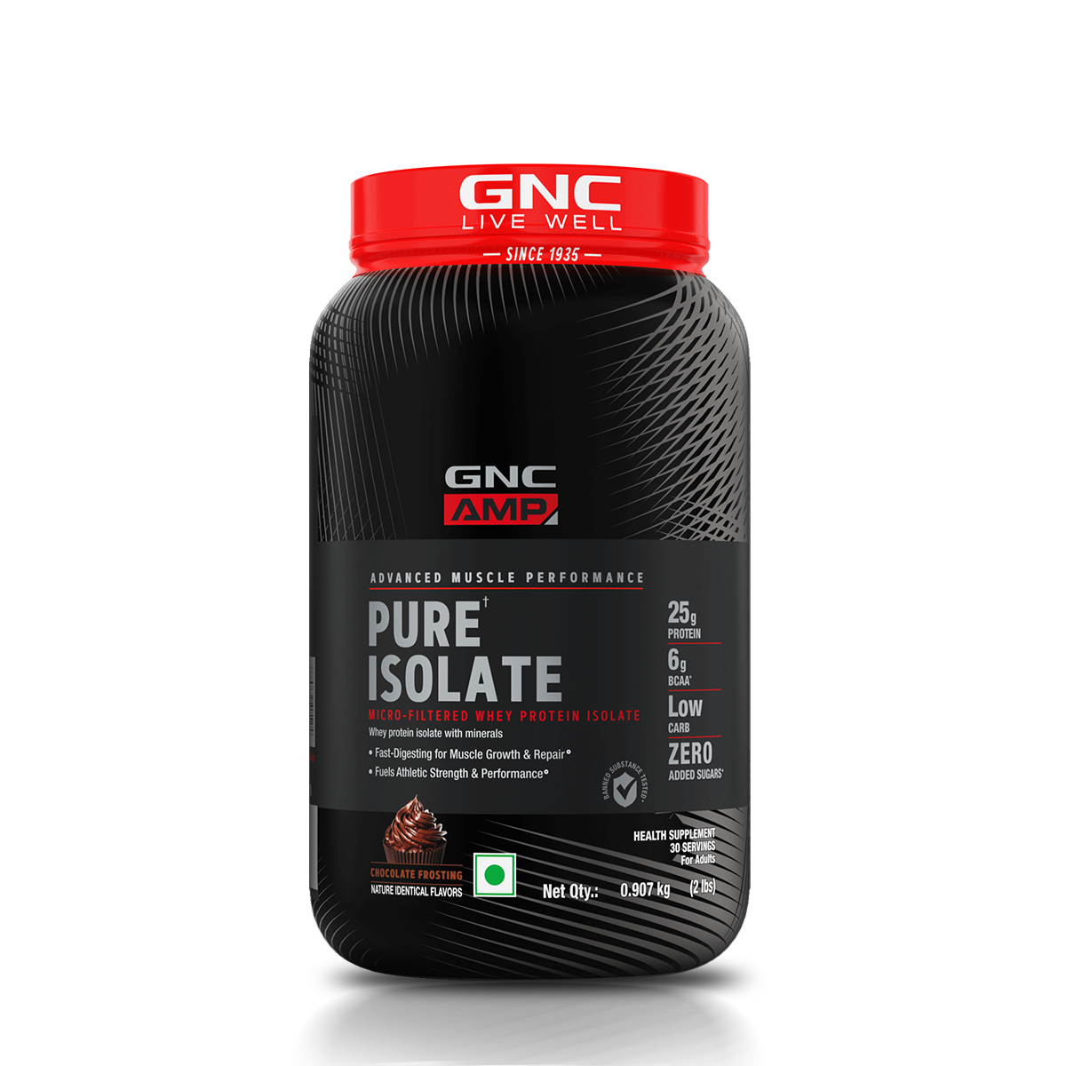 GNC AMP Pure Isolate (Low/Zero Carb) - Advanced Muscle Building To Amplify Muscle Performance | Informed Choice Certified