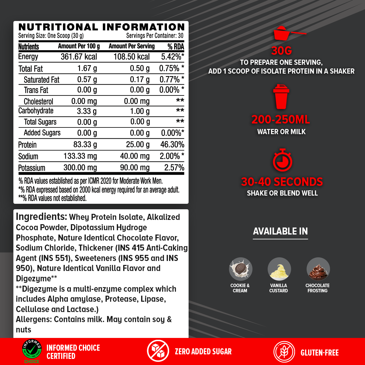 GNC AMP Pure Isolate (Low/Zero Carb) - Advanced Muscle Building To Amplify Muscle Performance | Informed Choice Certified