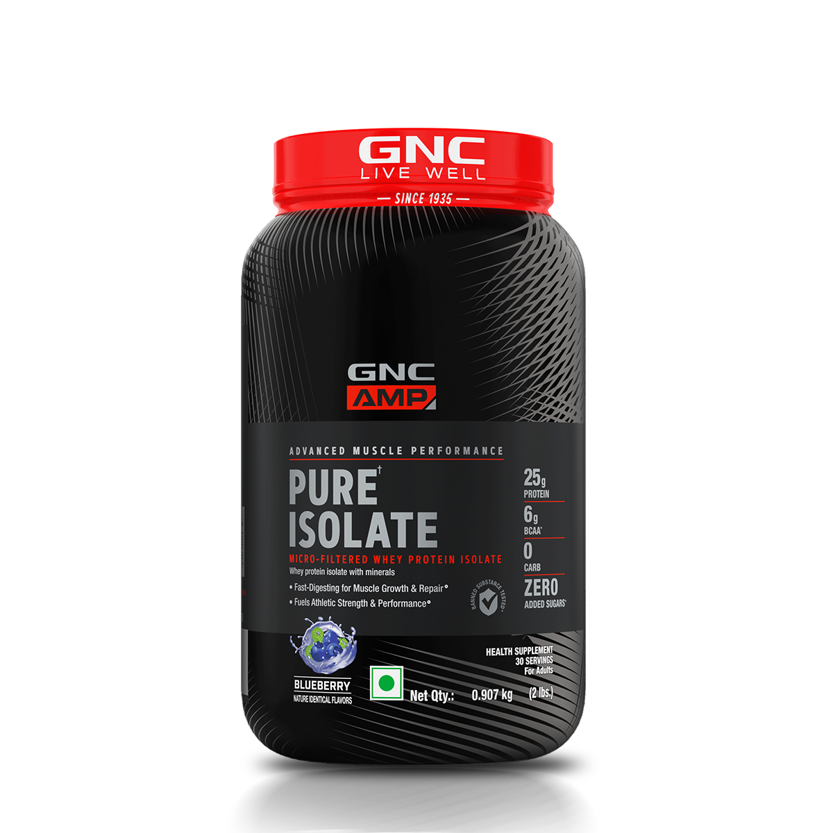 GNC AMP Pure Isolate (Low/Zero Carb) - Advanced Muscle Building To Amplify Muscle Performance | Informed Choice Certified