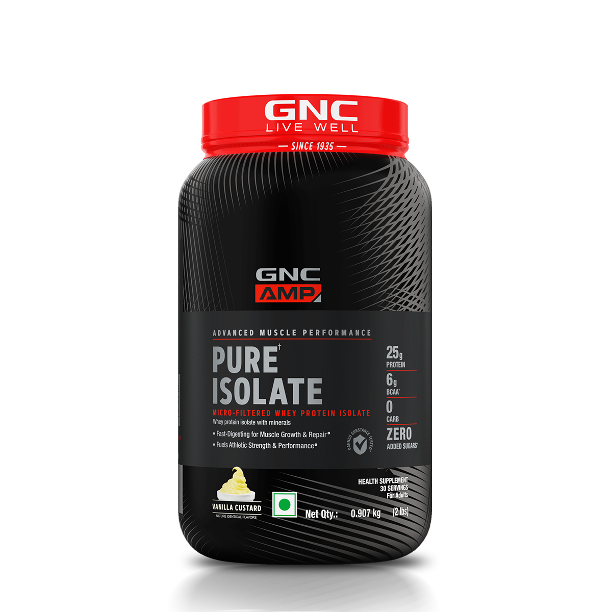 GNC AMP Pure Isolate (Low/Zero Carb) - Advanced Muscle Building To Amplify Muscle Performance | Informed Choice Certified