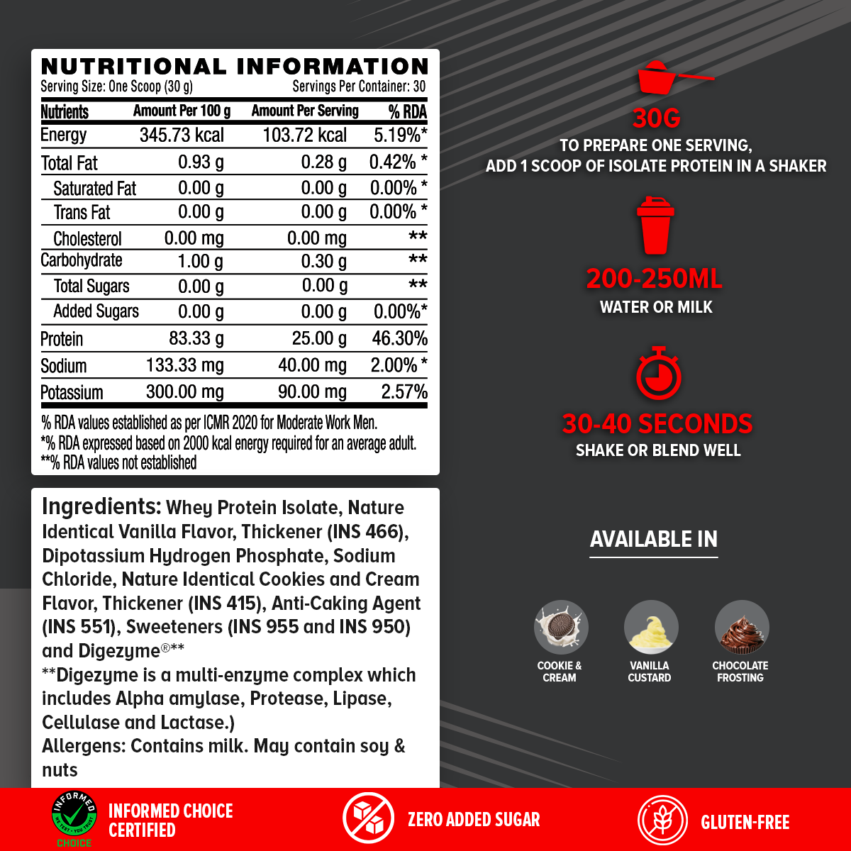 GNC AMP Pure Isolate (Low/Zero Carb) - Advanced Muscle Building To Amplify Muscle Performance | Informed Choice Certified