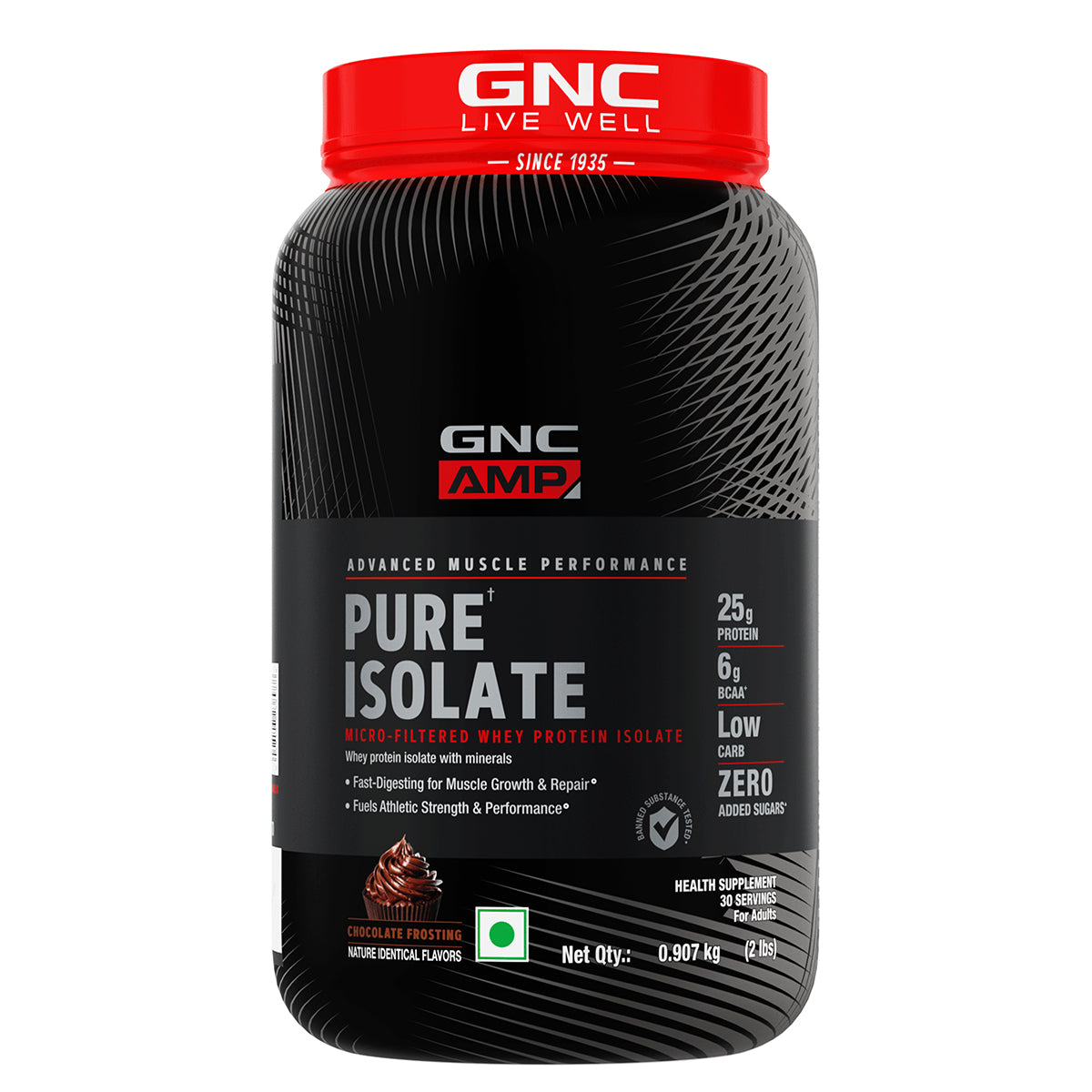 GNC AMP Pure Isolate (Low/Zero Carb) - Advanced Muscle Building To Amplify Muscle Performance | Informed Choice Certified