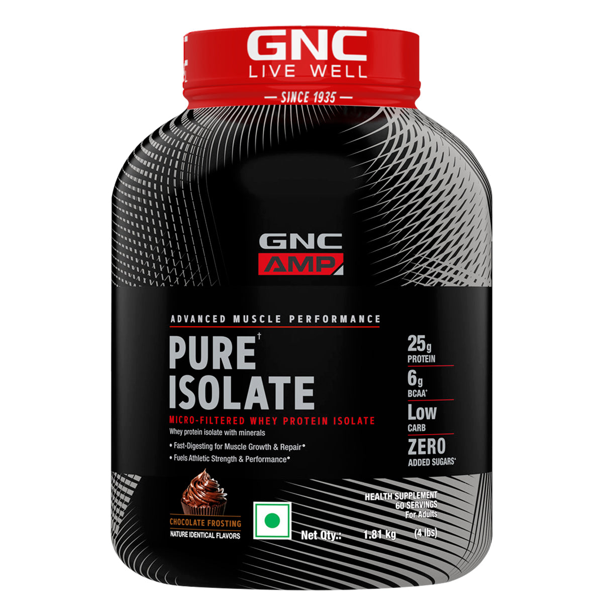 GNC AMP Pure Isolate (Low/Zero Carb) - Advanced Muscle Building To Amplify Muscle Performance | Informed Choice Certified