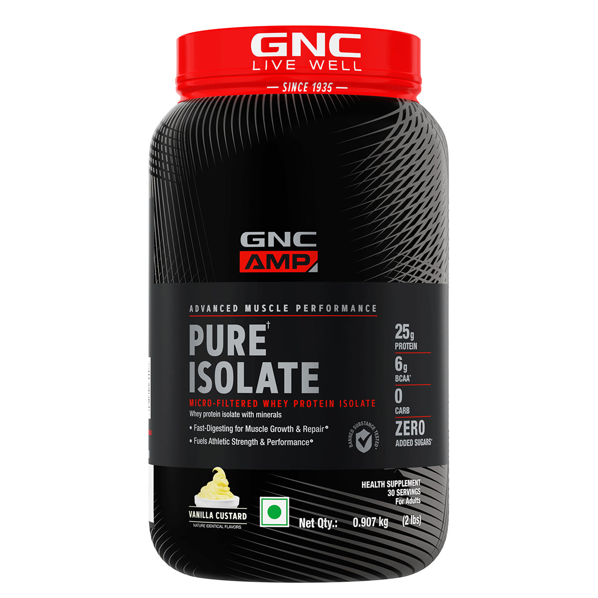 GNC AMP Pure Isolate (Low/Zero Carb) - Advanced Muscle Building To Amplify Muscle Performance | Informed Choice Certified