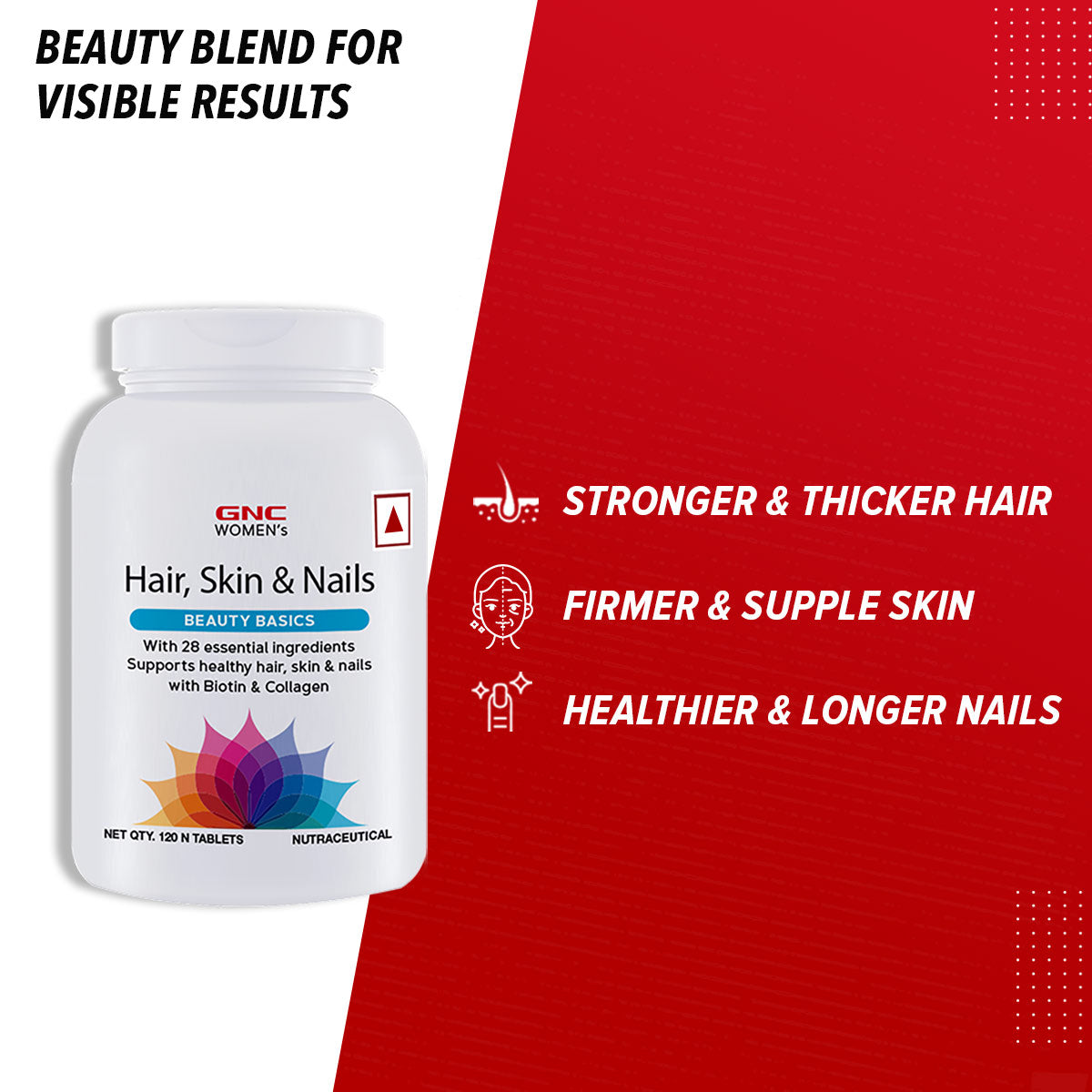 GNC Marine Collagen Powder + Women's Hair, Skin & Nails - Reduces Wrinkles & Fine Lines | Stronger & Thicker Hair