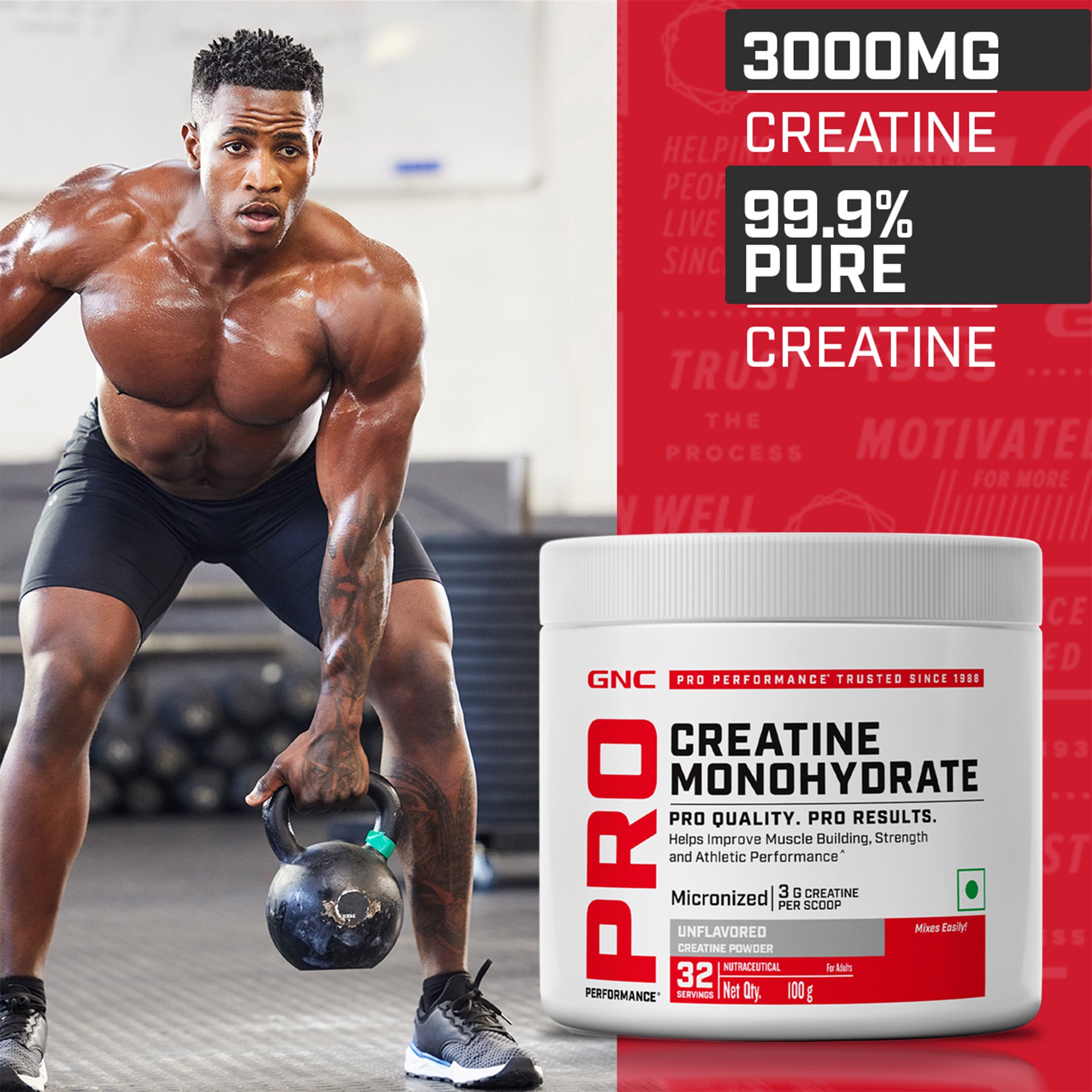 GNC Pro Performance Creatine Monohydrate - Powerful Muscle Pump for Intense Workout