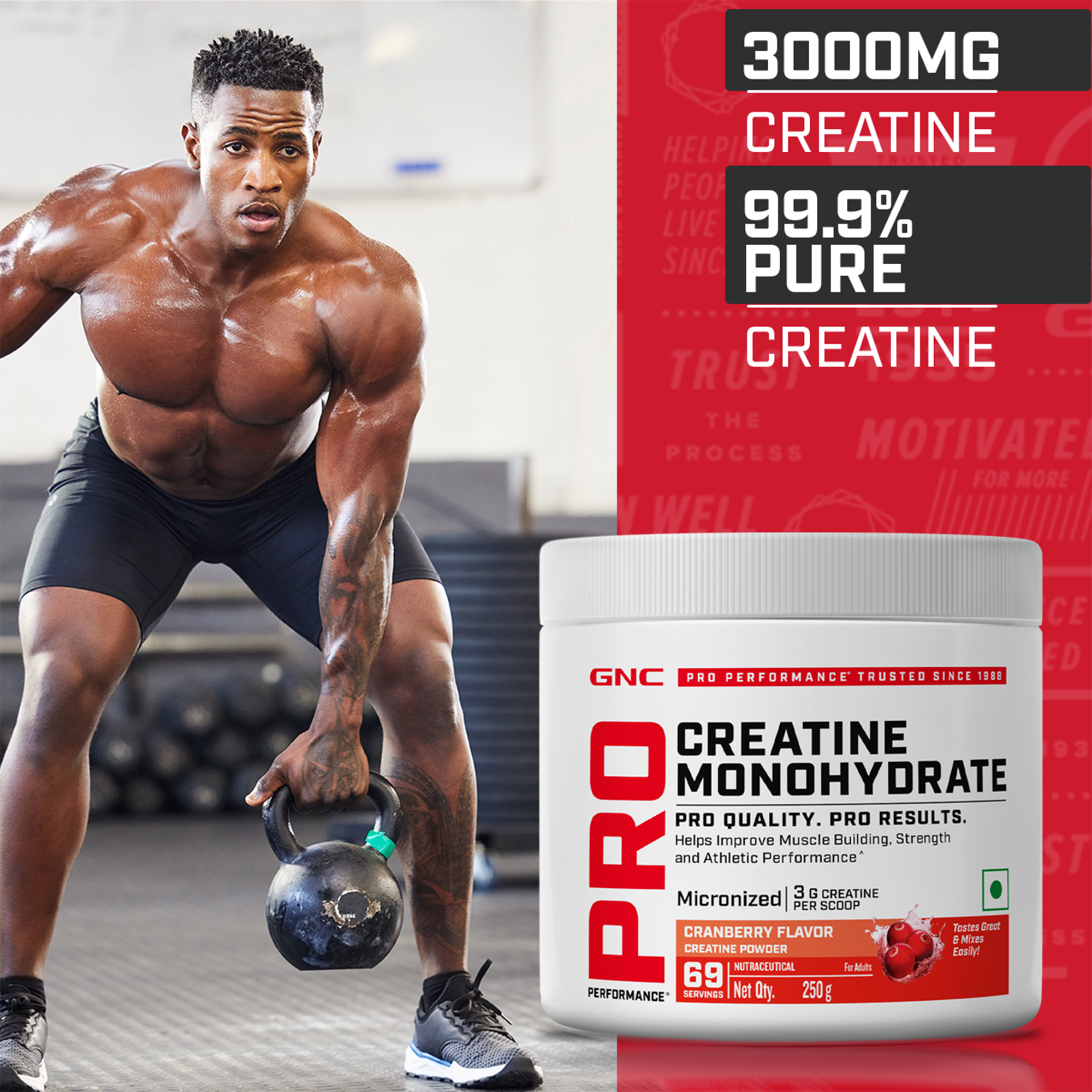 GNC Pro Performance Creatine Monohydrate - Powerful Muscle Pump for Intense Workout