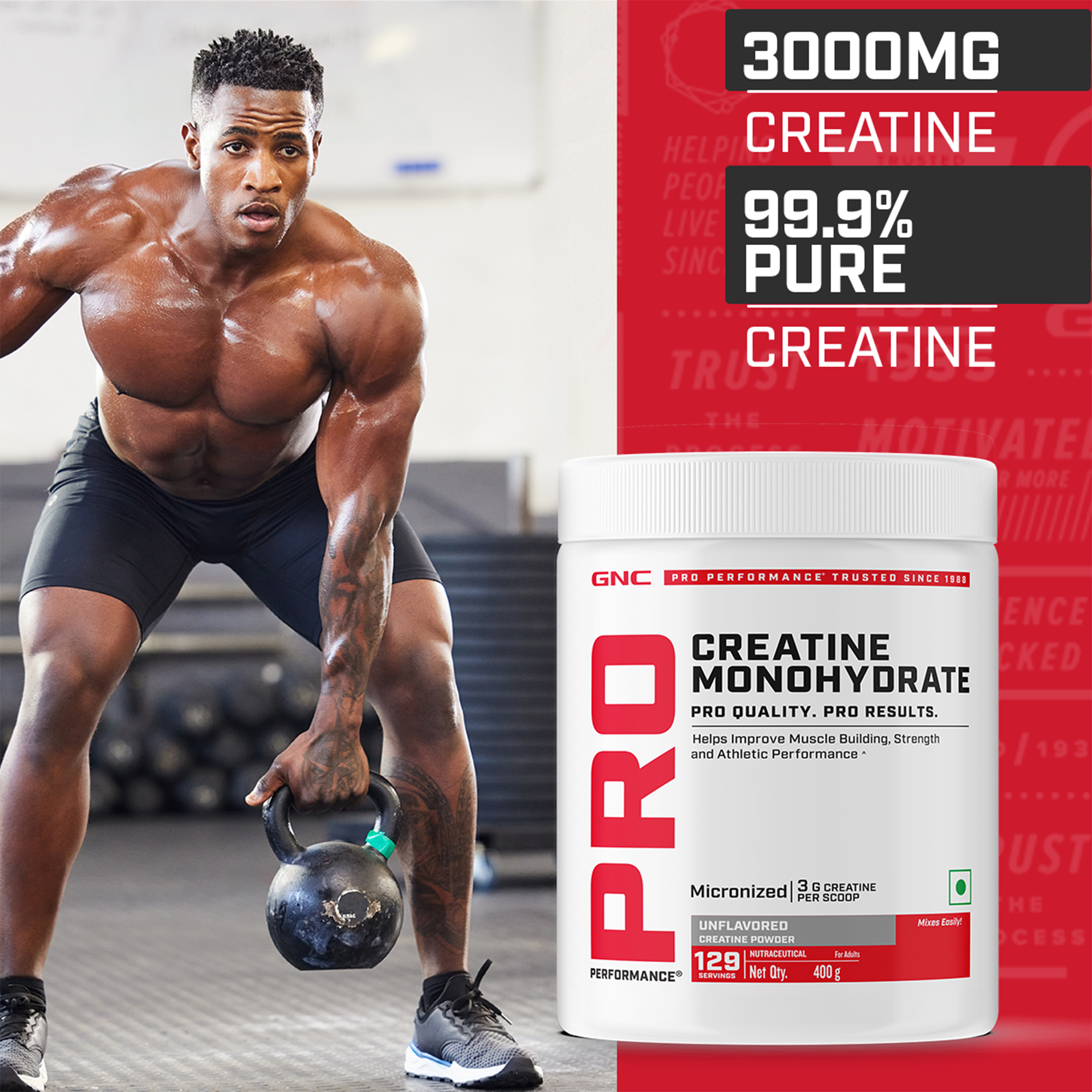 GNC Pro Performance Creatine Monohydrate - Powerful Muscle Pump for Intense Workout