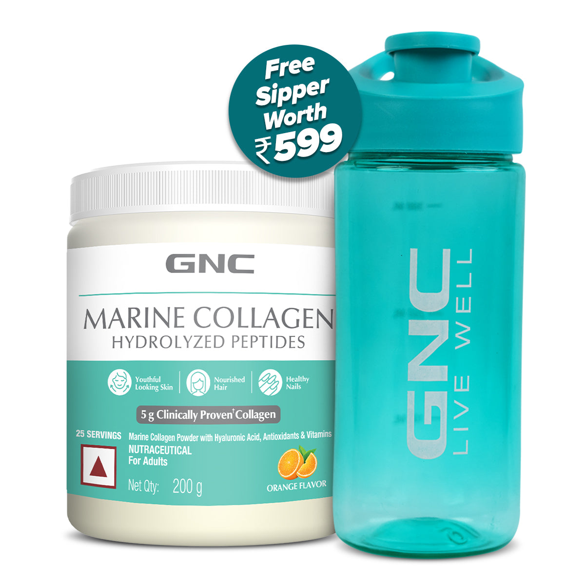 GNC Marine Collagen Hydrolyzed Peptides - Type 1 & 3 Collagen Used To Reduce Fine Lines & Wrinkles For Youthful Skin