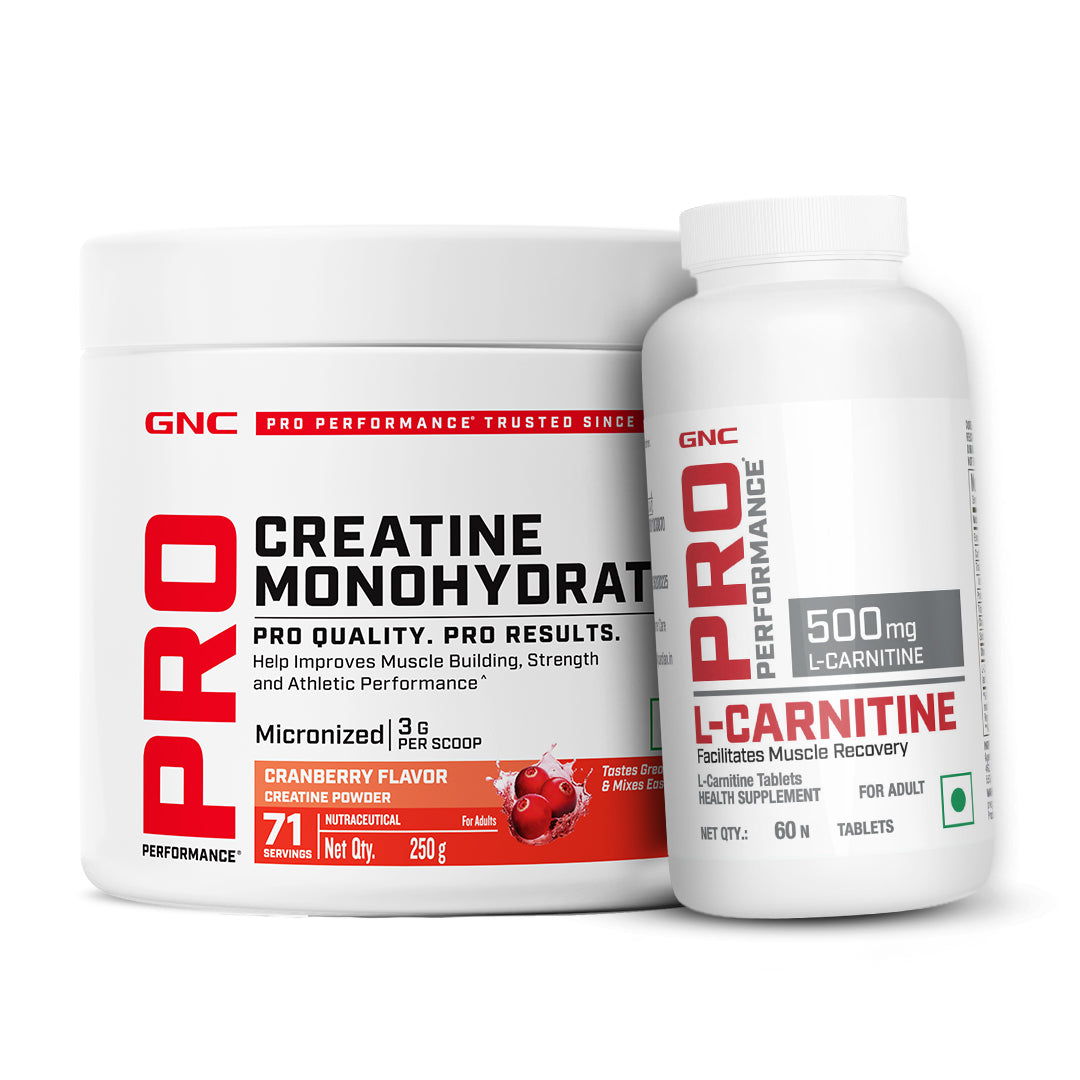 GNC Pro Performance Creatine Monohydrate with L-Carnitine Tablets 500mg - Supports Intense Workout | Burns Fat for Instant Energy & Extreme Performance