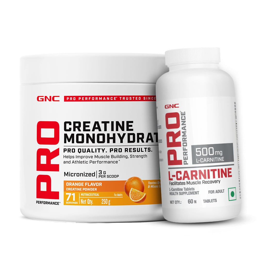 GNC Pro Performance Creatine Monohydrate with L-Carnitine Tablets 500mg - Supports Intense Workout | Burns Fat for Instant Energy & Extreme Performance