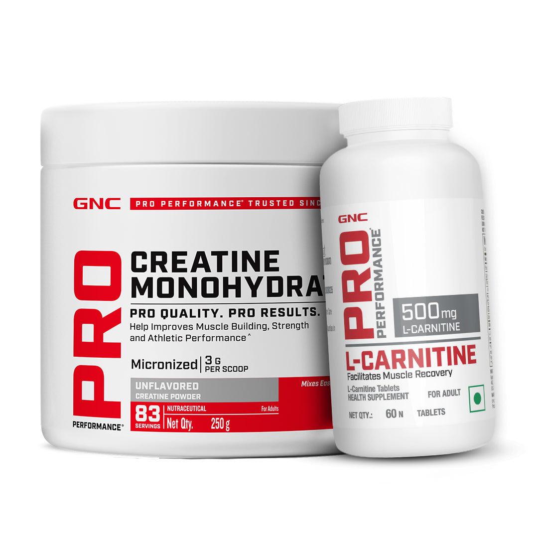 GNC Pro Performance Creatine Monohydrate with L-Carnitine Tablets 500mg - Supports Intense Workout | Burns Fat for Instant Energy & Extreme Performance