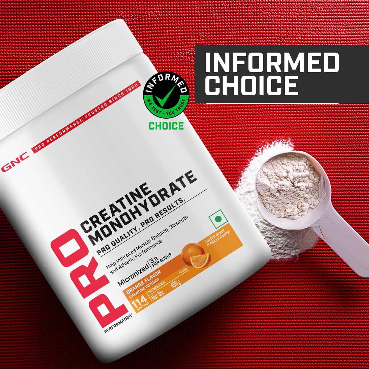 GNC Pro Performance Creatine Monohydrate - Powerful Muscle Pump for Intense Workout