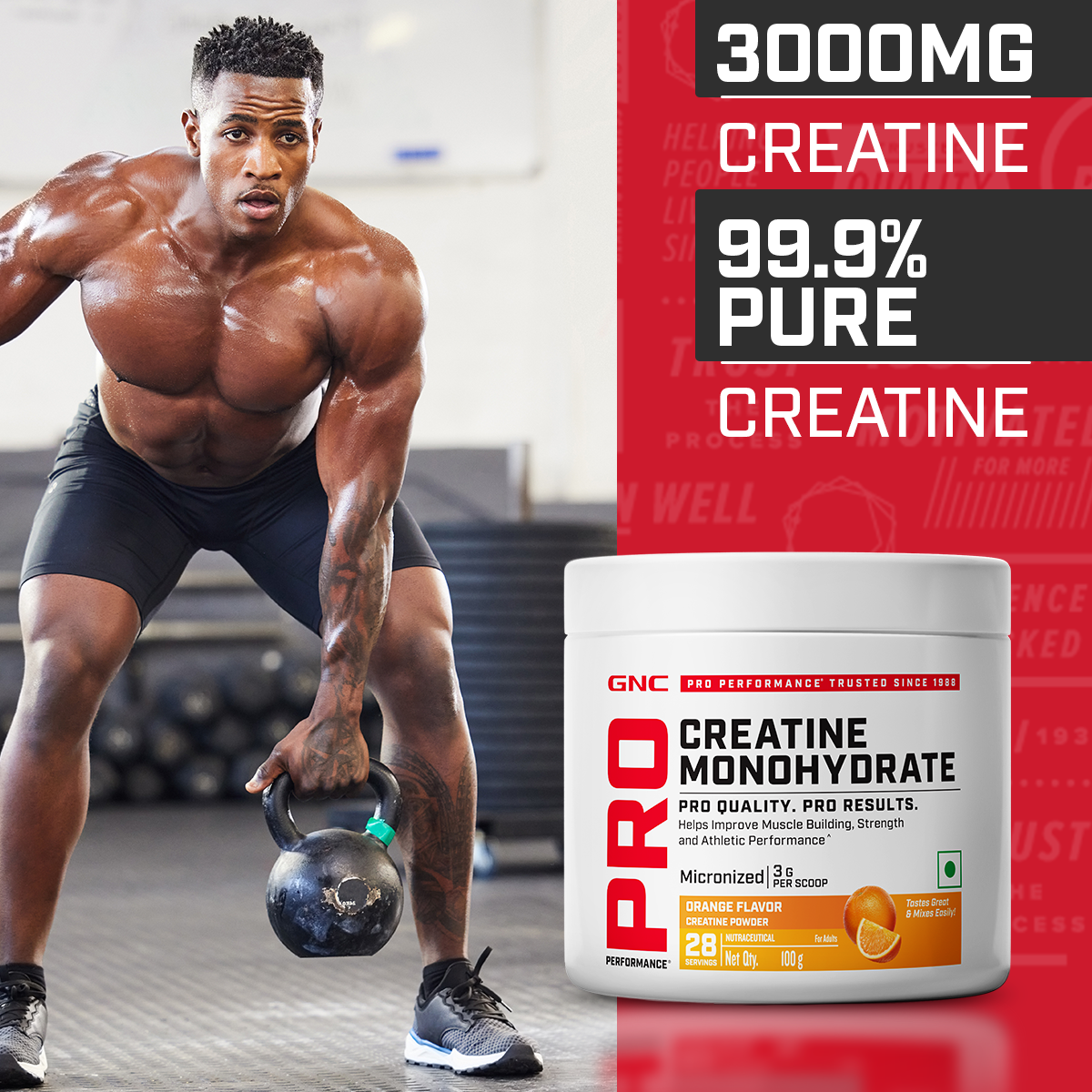 GNC Pro Performance Creatine Monohydrate with Fish Oil 1000mg - Supports Intense Workout | Improves Heart, Skin, Brain & Joint Health