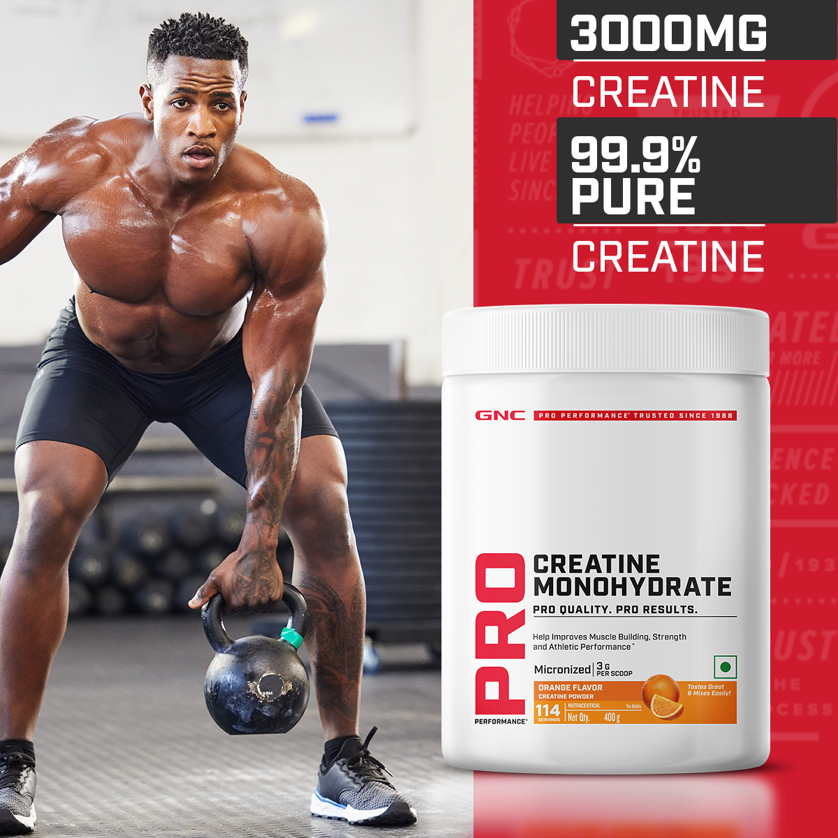 GNC Pro Performance Creatine Monohydrate with L-Carnitine Tablets 500mg - Supports Intense Workout | Burns Fat for Instant Energy & Extreme Performance