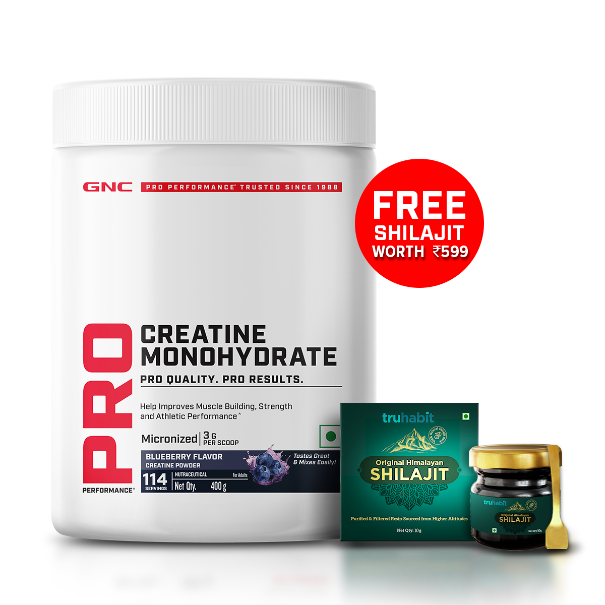 GNC Pro Performance Creatine Monohydrate with Fish Oil 1000mg - Supports Intense Workout | Improves Heart, Skin, Brain & Joint Health