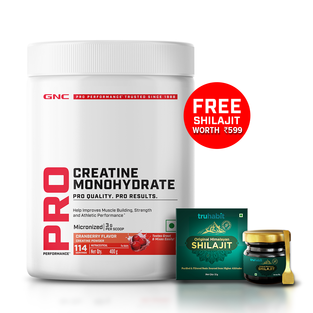 GNC Pro Performance Creatine Monohydrate with Fish Oil 1000mg - Supports Intense Workout | Improves Heart, Skin, Brain & Joint Health