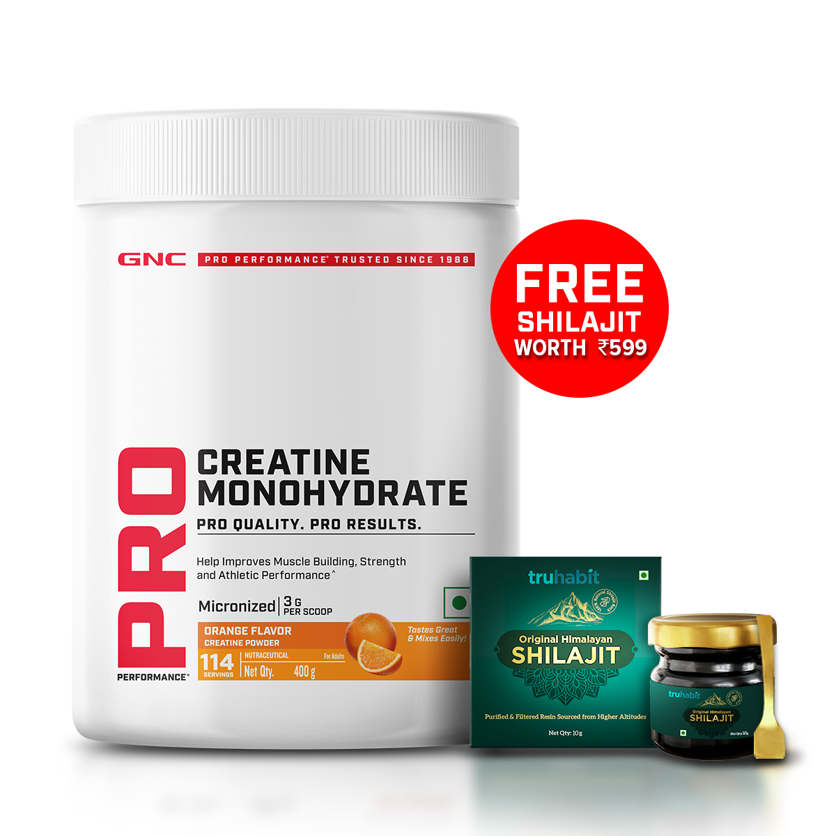 GNC Pro Performance Creatine Monohydrate with Fish Oil 1000mg - Supports Intense Workout | Improves Heart, Skin, Brain & Joint Health