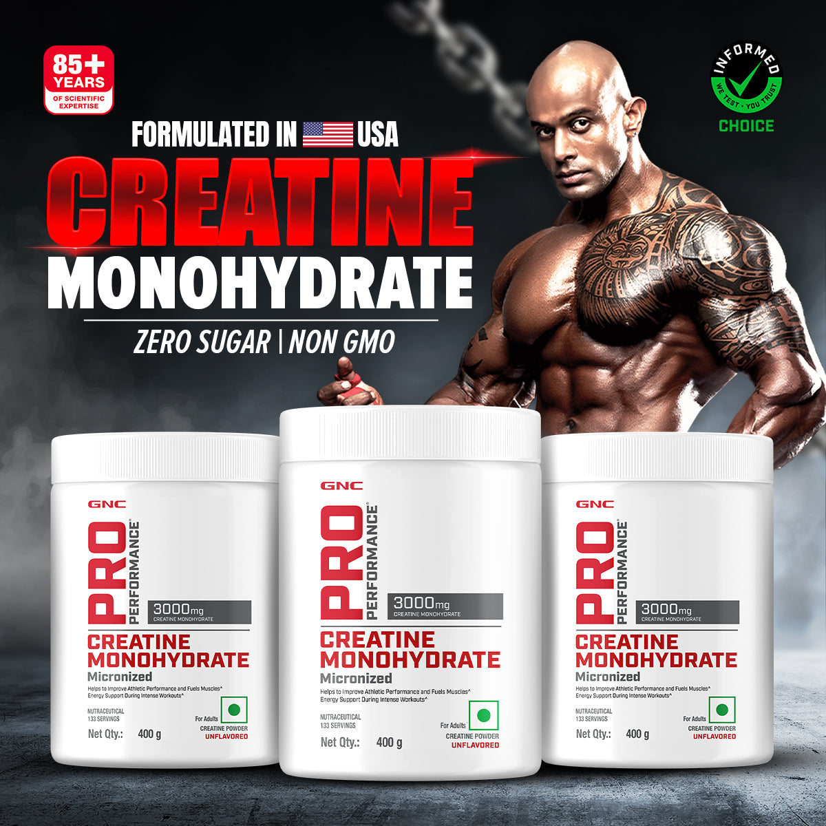 GNC Pro Performance Creatine Monohydrate - Powerful Muscle Pump for Intense Workout