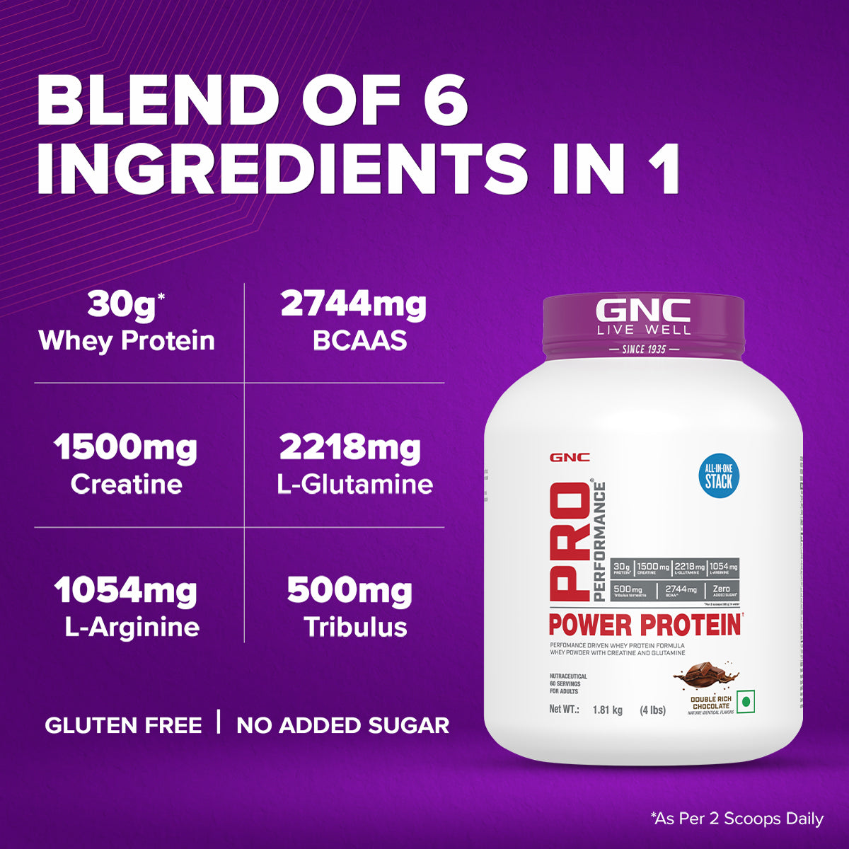 GNC Pro Performance Power Protein - 6-in-1 Stack for Increased Strength, Recovery & Muscle Mass | Informed Choice Certified