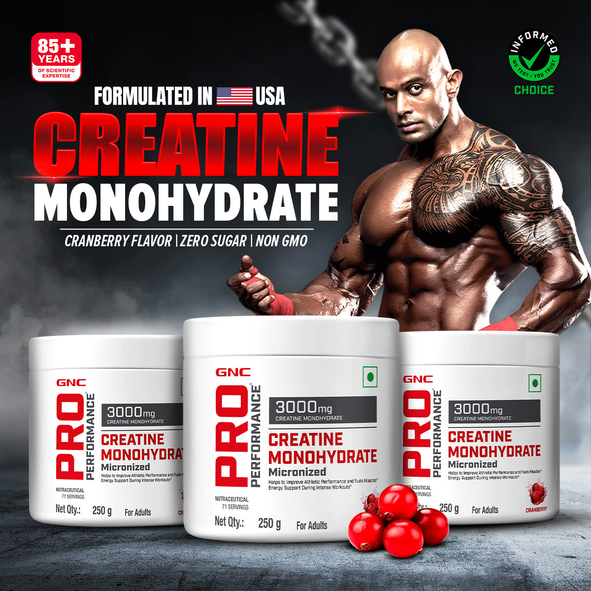 GNC Pro Performance Creatine Monohydrate - Powerful Muscle Pump for Intense Workout