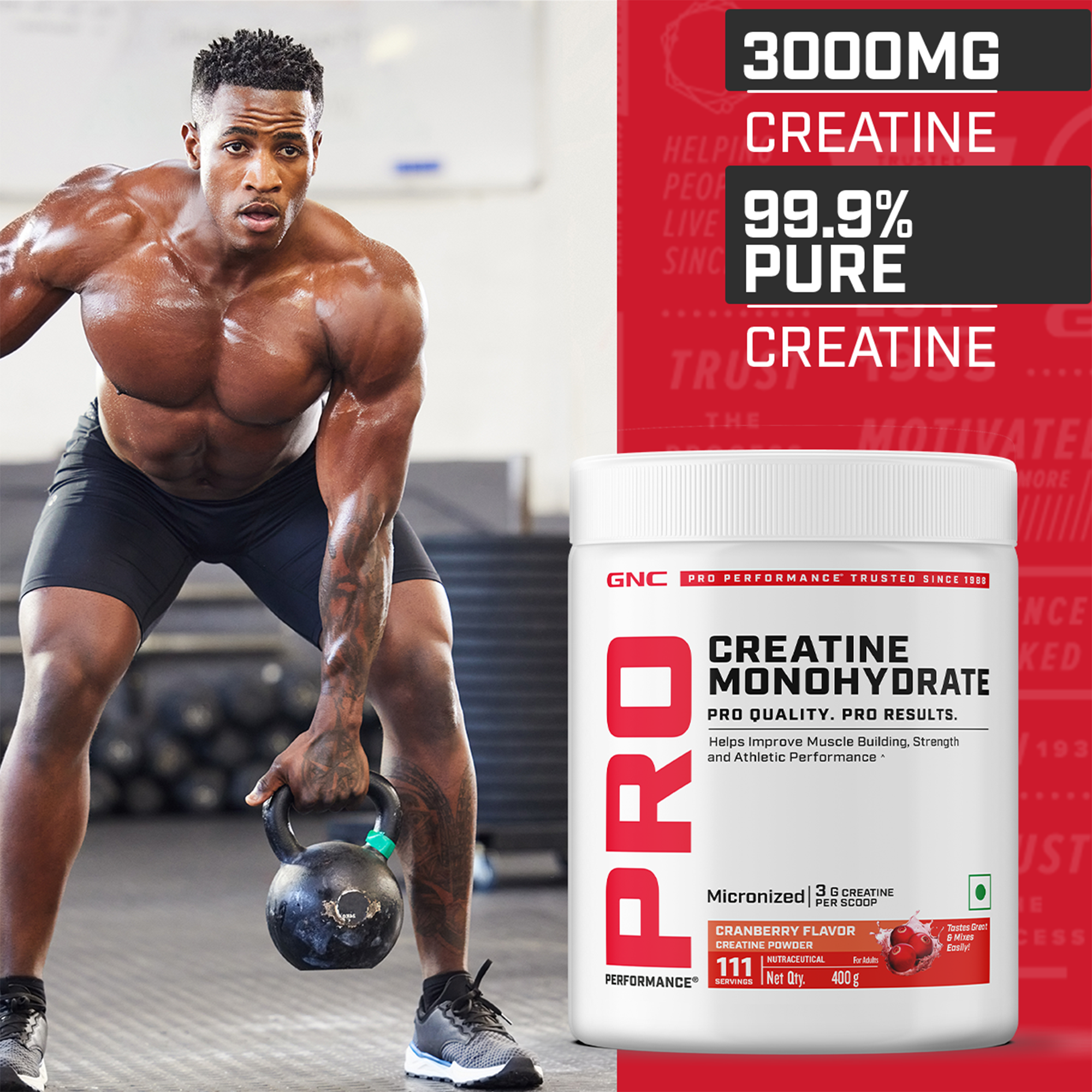 GNC Pro Performance Creatine Monohydrate - Powerful Muscle Pump for Intense Workout