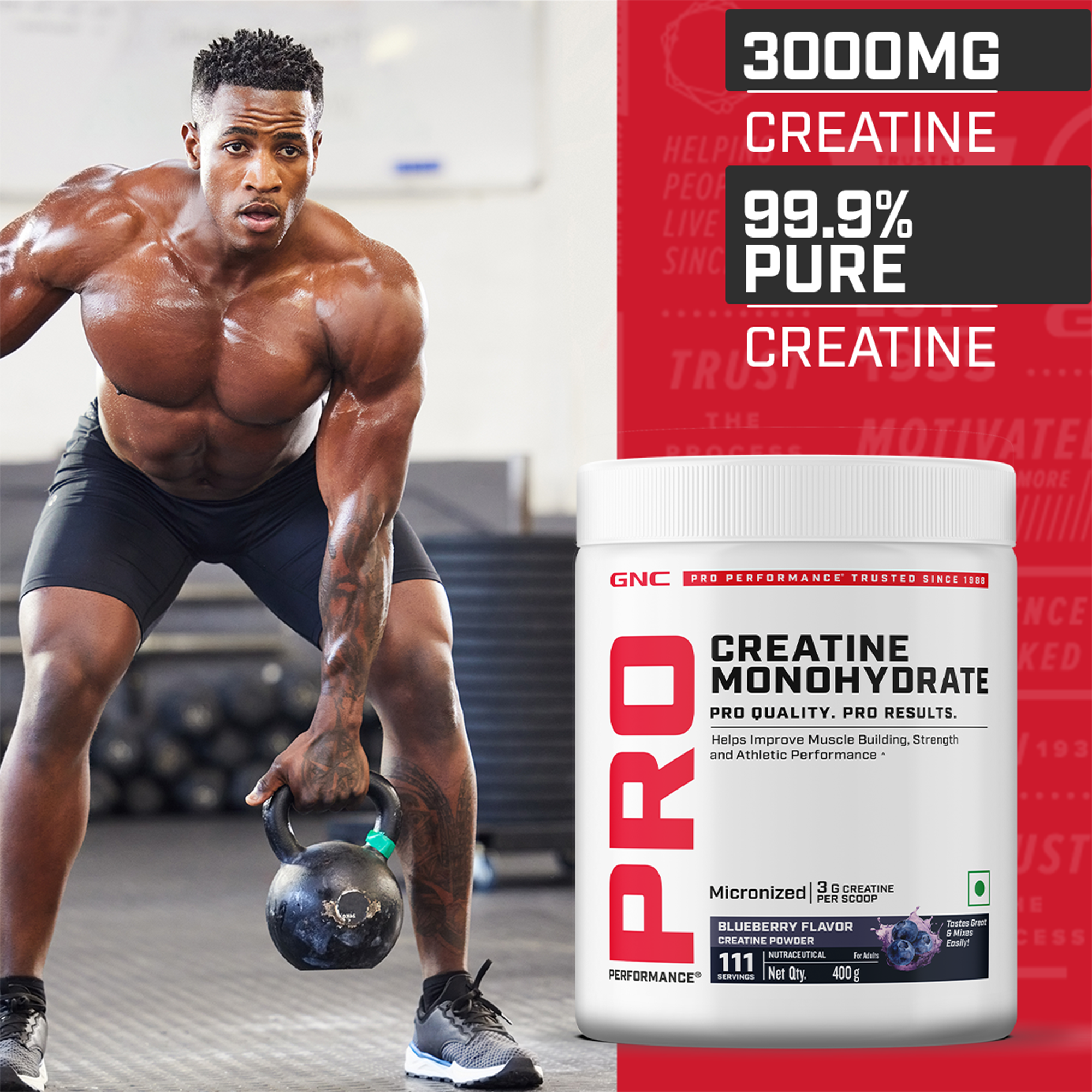 GNC Pro Performance Creatine Monohydrate - Powerful Muscle Pump for Intense Workout