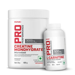 GNC Pro Performance Creatine Monohydrate with L-Carnitine Tablets 500mg - Supports Intense Workout | Burns Fat for Instant Energy & Extreme Performance