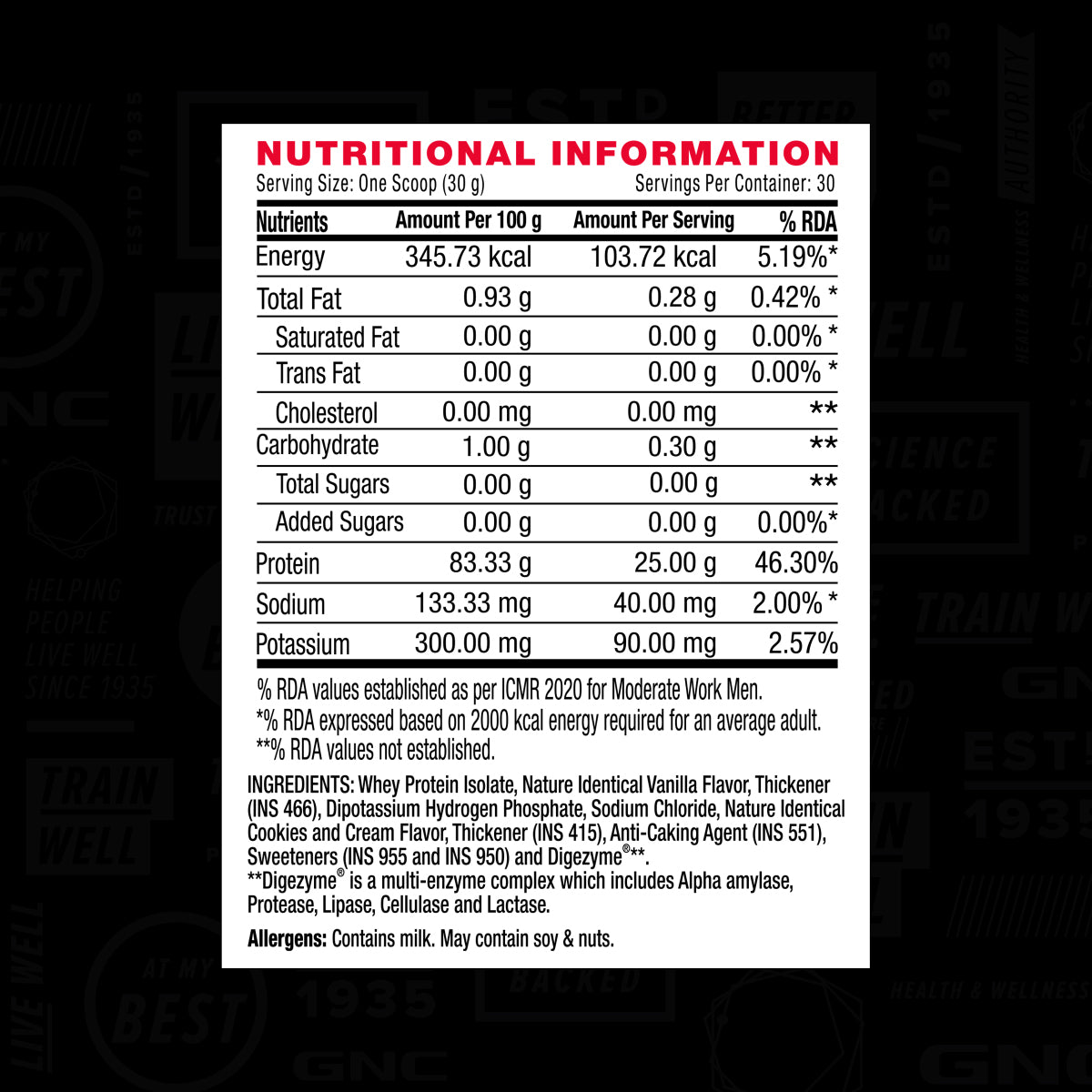 GNC AMP Pure Isolate (Low/Zero Carb)