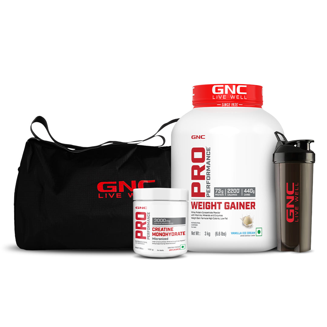 Fuel & Gain Combo -  | Weight Gainer & Creatine with Gym Bag & Shaker | High-Calorie Formula For Healthy Body Gains | Boosts Athletic Performance