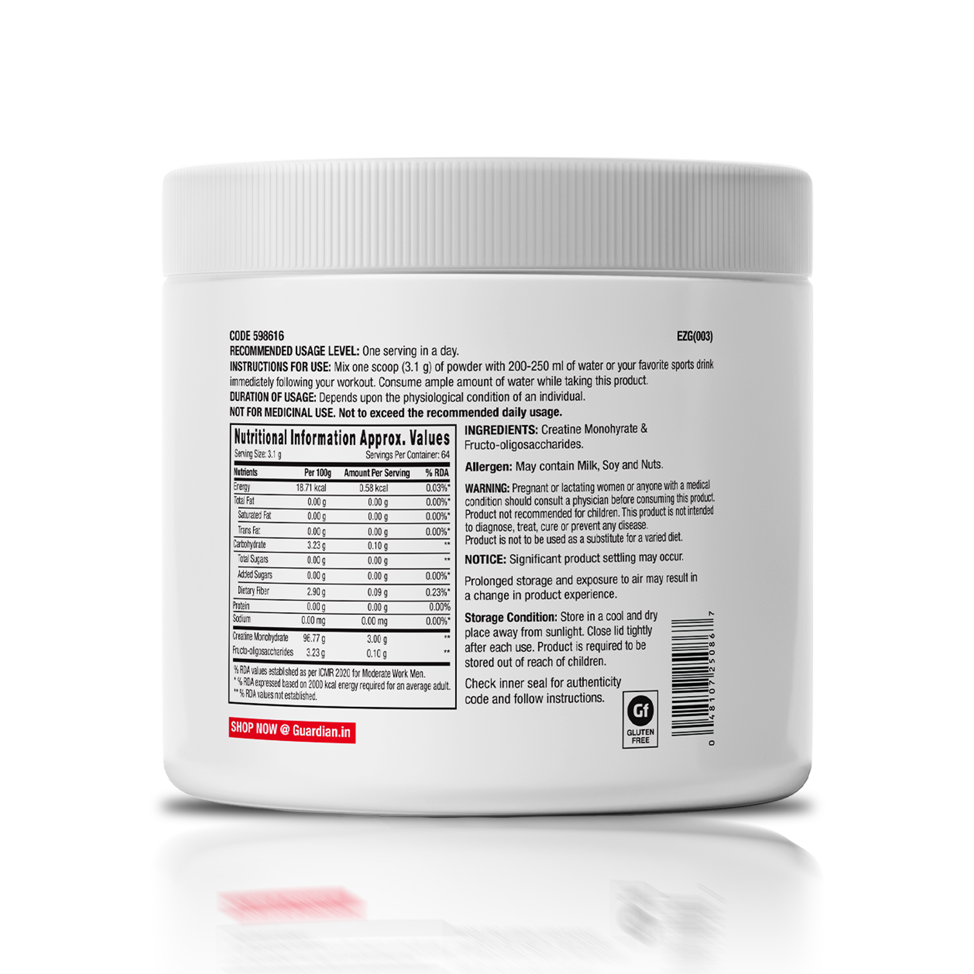 GNC Pro Performance Creatine Monohydrate - Powerful Muscle Pump for Intense Workout