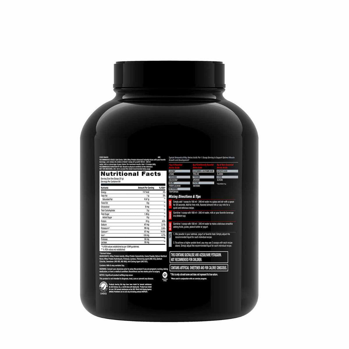 GNC AMP Gold Series 100% Whey Protein Advanced 2KG - Clearance Sale - 