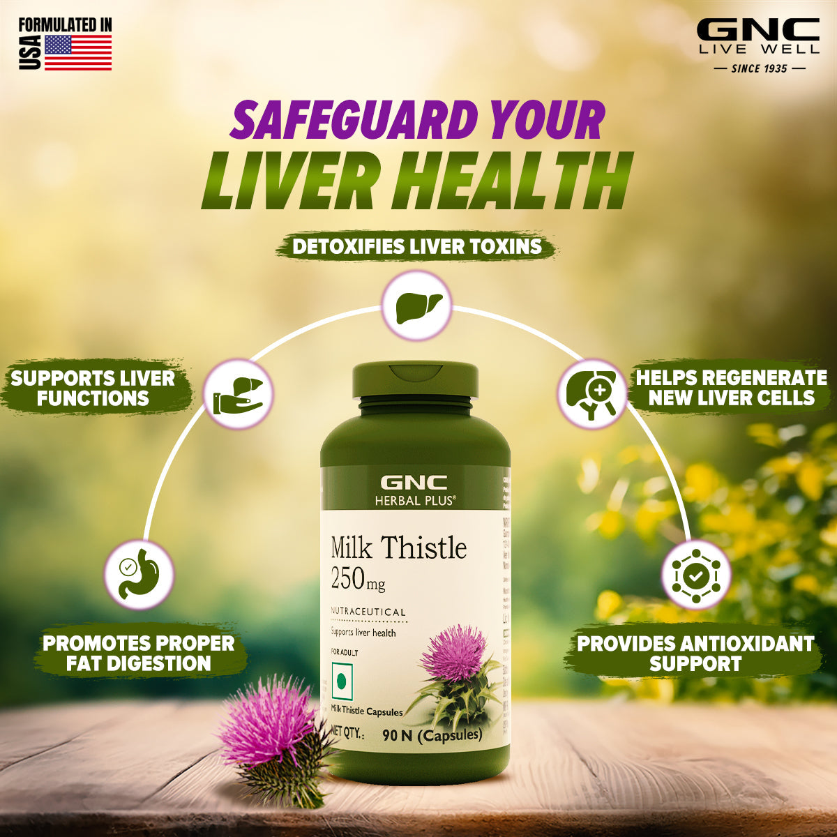 Milk Thistle -  250mg -Detoxifies Liver Toxins & Supports Liver Health