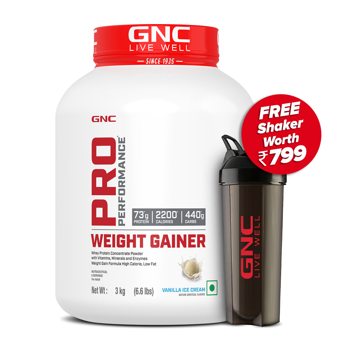 GNC Pro Performance Weight Gainer - High-Calorie, Low-Fat Formula For Healthy Body Gains