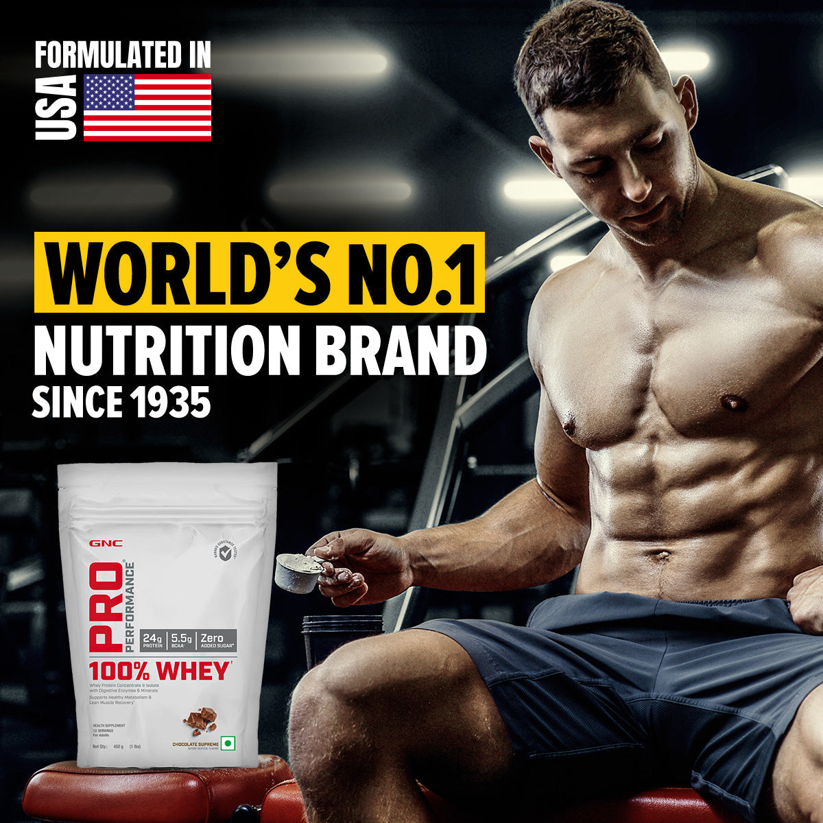 GNC Pro Performance 100% Whey Protein - Faster Recovery & Lean Muscle Gains | Informed Choice Certified