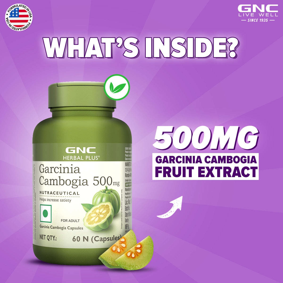 GNC Herbal Plus Garcinia Cambogia 60 Capsules GNC India