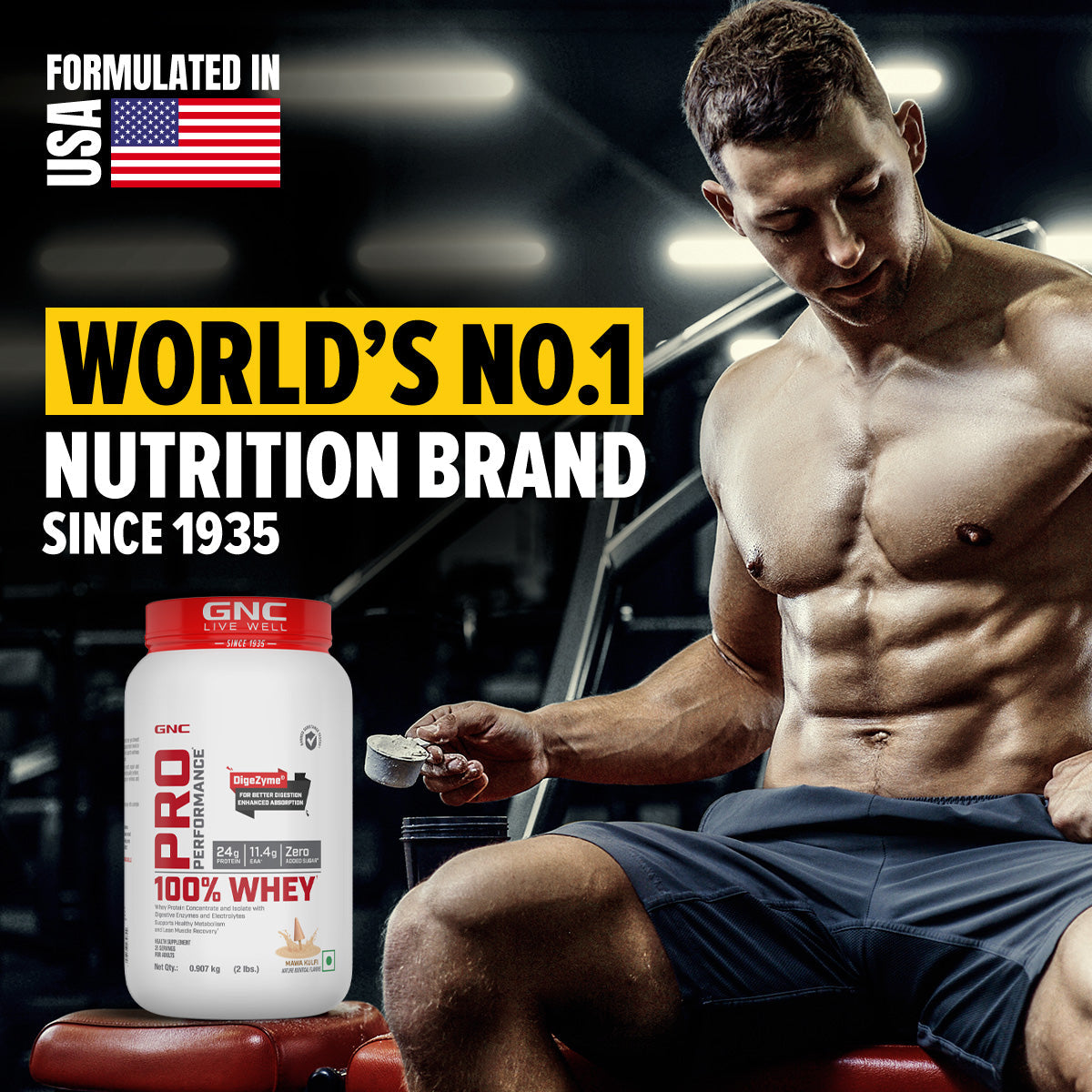 GNC Pro Performance 100% Whey Protein - Faster Recovery & Lean Muscle Gains | Informed Choice Certified