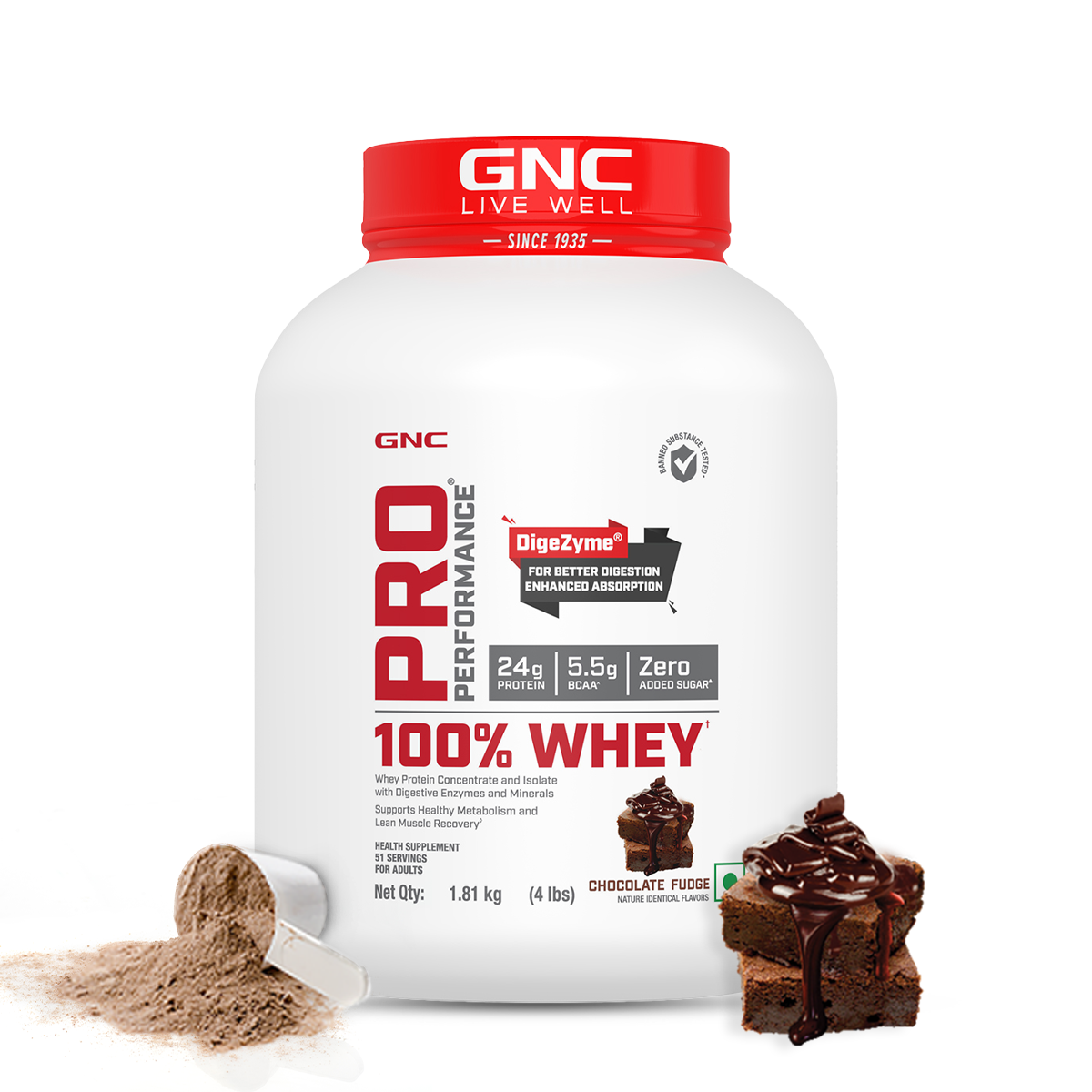 100% Whey Protein - 1 lbs - Faster Recovery & Lean Muscle Gains | Informed Choice Certified