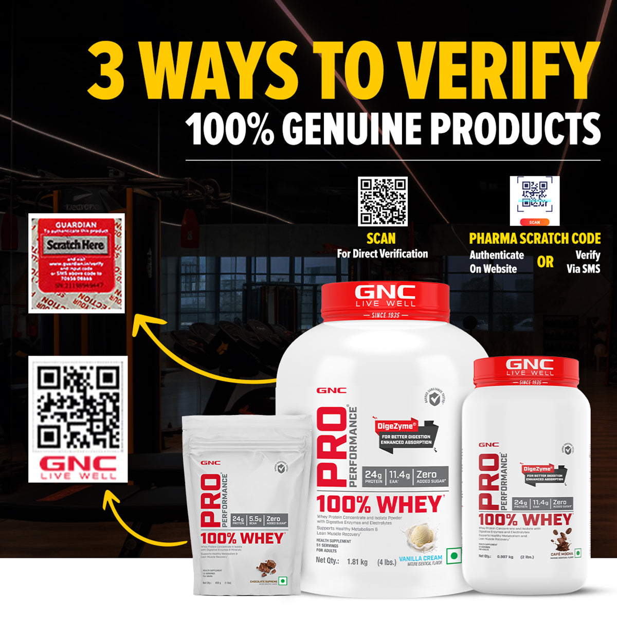 GNC Pro Performance 100% Whey Protein - Faster Recovery & Lean Muscle Gains | Informed Choice Certified