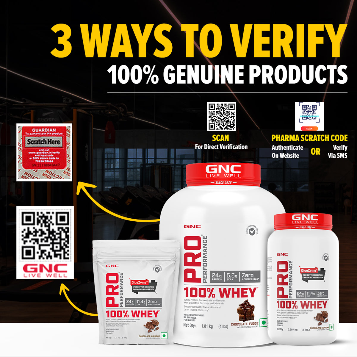 100% Whey Protein - 1 lbs - Faster Recovery & Lean Muscle Gains | Informed Choice Certified