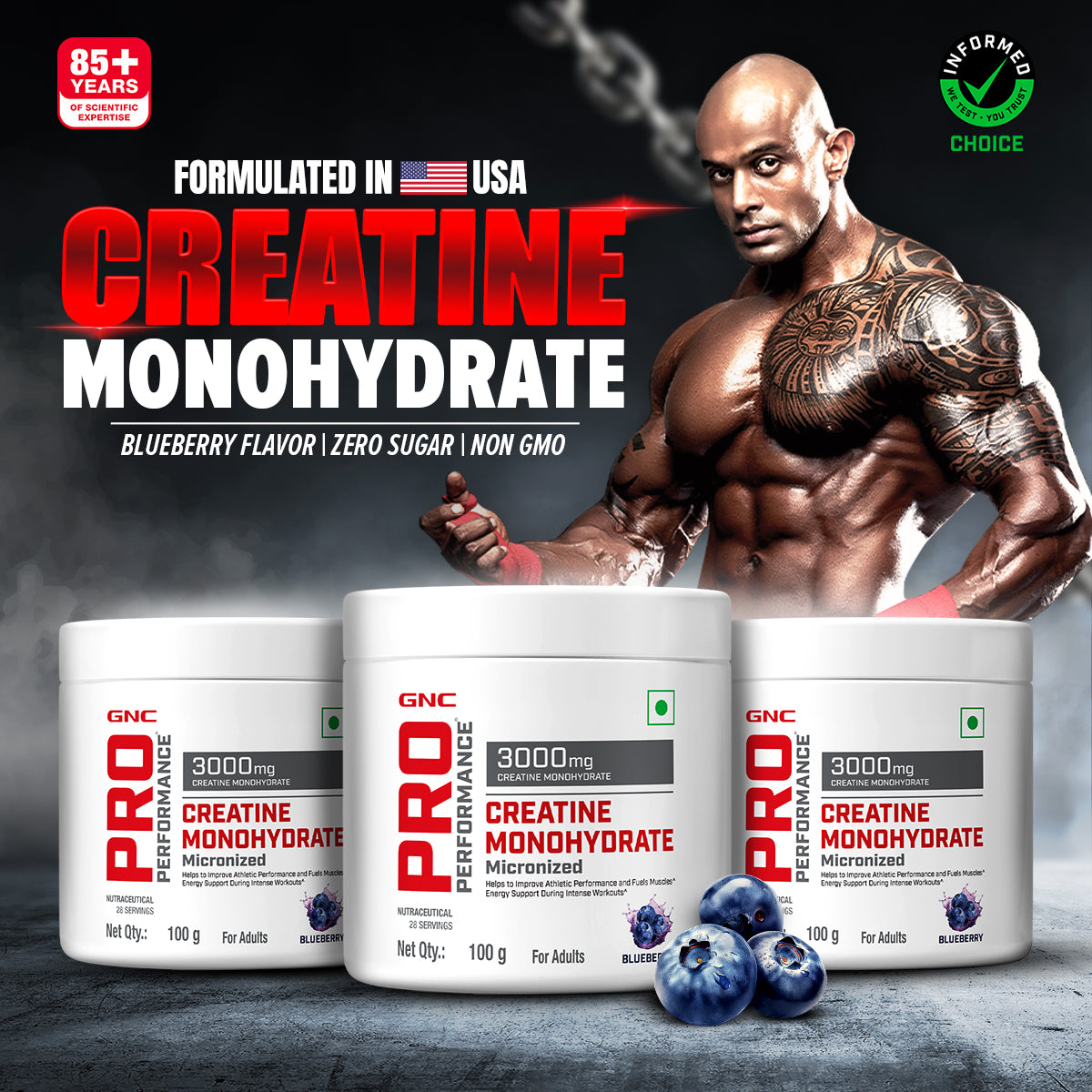 GNC Pro Performance Creatine Monohydrate - Powerful Muscle Pump for Intense Workout