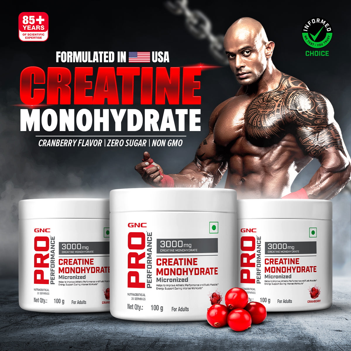 GNC Pro Performance Creatine Monohydrate - Powerful Muscle Pump for Intense Workout