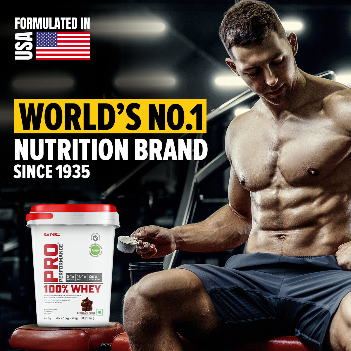 GNC Pro Performance 100% Whey Protein - Faster Recovery & Lean Muscle Gains | Informed Choice Certified