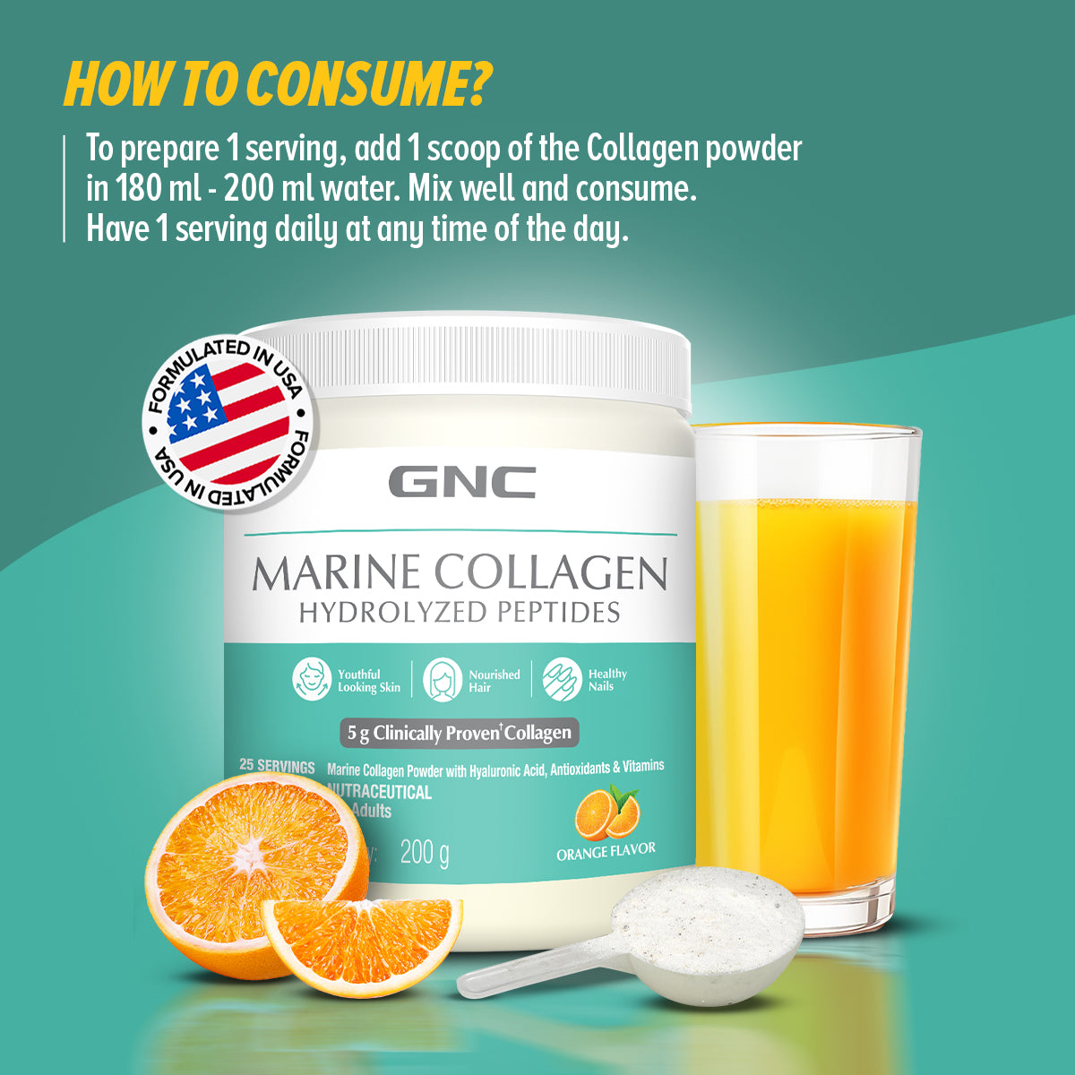 GNC Marine Collagen Hydrolyzed Peptides - Type 1 & 3 Collagen Used To Reduces Fine Lines & Wrinkles For Youthful Skin