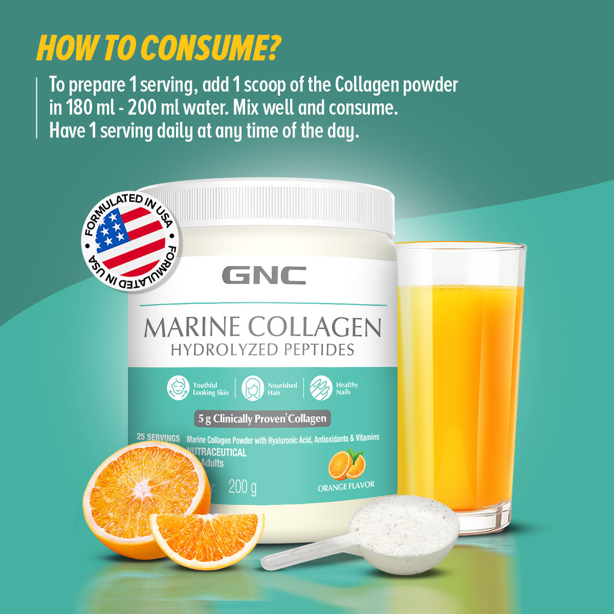 GNC Marine Collagen Hydrolyzed Peptides - Type 1 & 3 Collagen Used To Reduce Fine Lines & Wrinkles For Youthful Skin